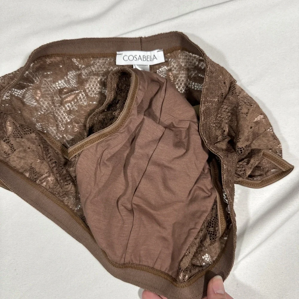 NWT Cosabella [ MEN Large ] Never Say Never Comfort Micro Brief Lace Brown U1940